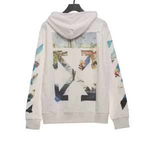 Off White Oil Painting Print Zip-up Hoodie Reps