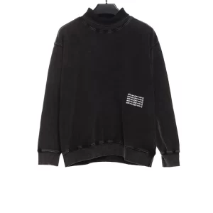 Washed distressed letter sweatshirt