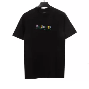 Balenc1@ga  Colorful Letter Embroidery T-shirt