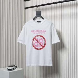 Balenc1@ga  Double B The-Blockchain Print T-Shirt