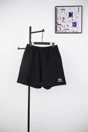 Balenc1@ga  Embroidered Ring Logo Shorts