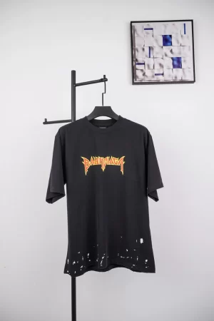 Balenc1@ga  Metal Orange Logo T-Shirt
