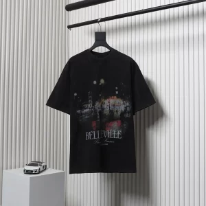 Balenc1@ga  Night Scene Digital Print T-shirt
