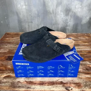 Birkenstock ‘Boston Soft’ Suede Black