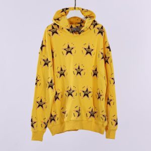 DENIM TEARS Men’s Every Tear Is A Star All Over Hoodie Yellow