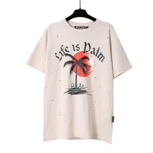 Palm Angels GD Sunset Palm Classic Tee ‘Off White’ Replica