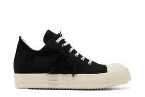 Rick Owens DRKSHDW Strobe Cotton Denim Slashed Low ‘Black Milk’