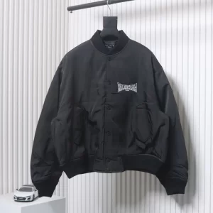 Slogan Embroidered Flight Cotton Jacket