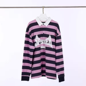 Sp5der T&F Patch Rugby Shirt ‘Pink/Navy’
