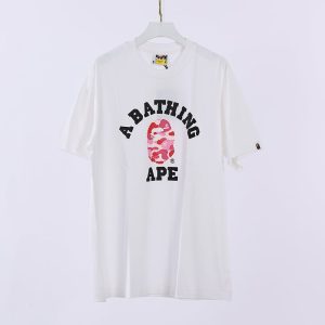 BAPE ABC CAMO COLLEGE TEE MENS – Pink Logo
