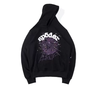 Sp5der Hoodie White Logo Black REps